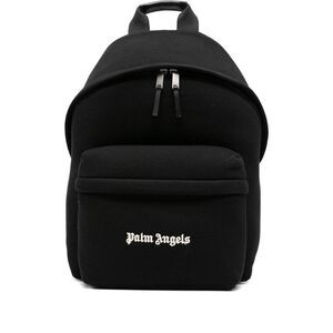 PALM ANGELS Logo Embroidered Backpack Men BLACK Backpacks